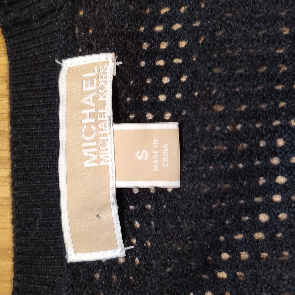 Michael Kors Women's Open Knit Cashmere Sweater - Black - Picture 3 of 7